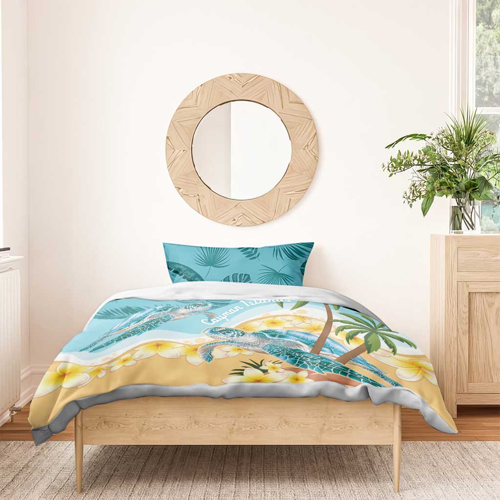 Cayman Islands Bedding Set Sea Turtle Plumeria Tropical Vibes