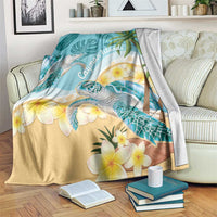 Cayman Islands Blanket Sea Turtle Plumeria Tropical Vibes