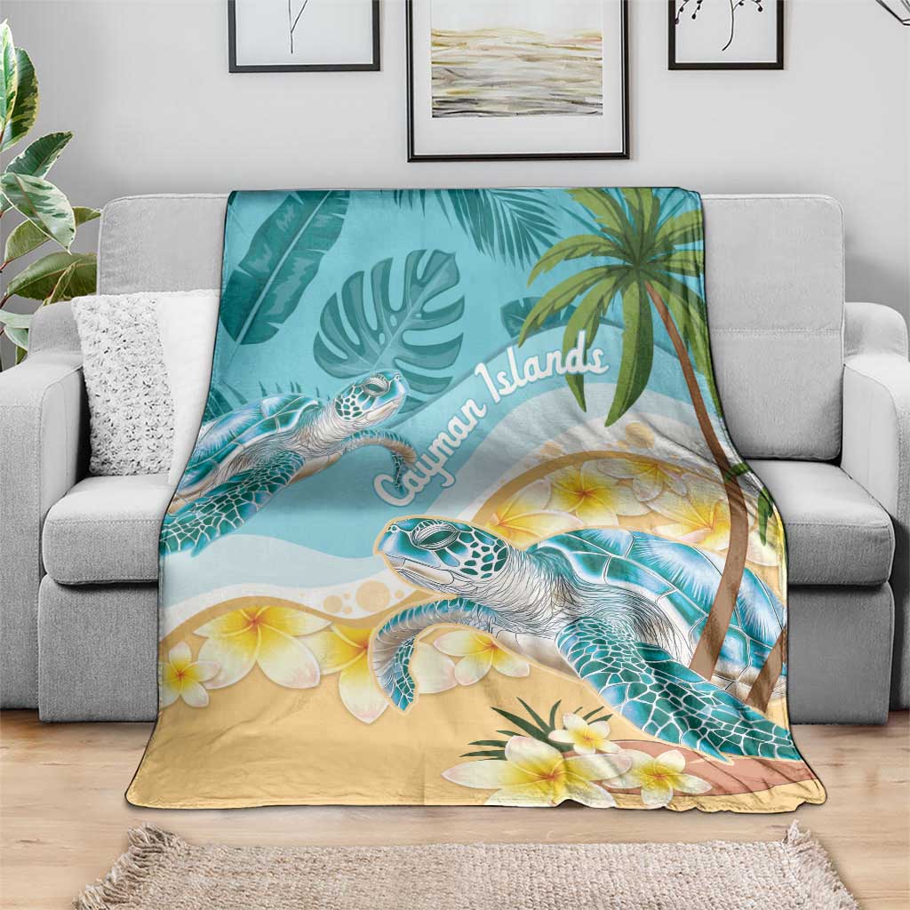Cayman Islands Blanket Sea Turtle Plumeria Tropical Vibes