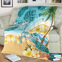 Cayman Islands Blanket Sea Turtle Plumeria Tropical Vibes