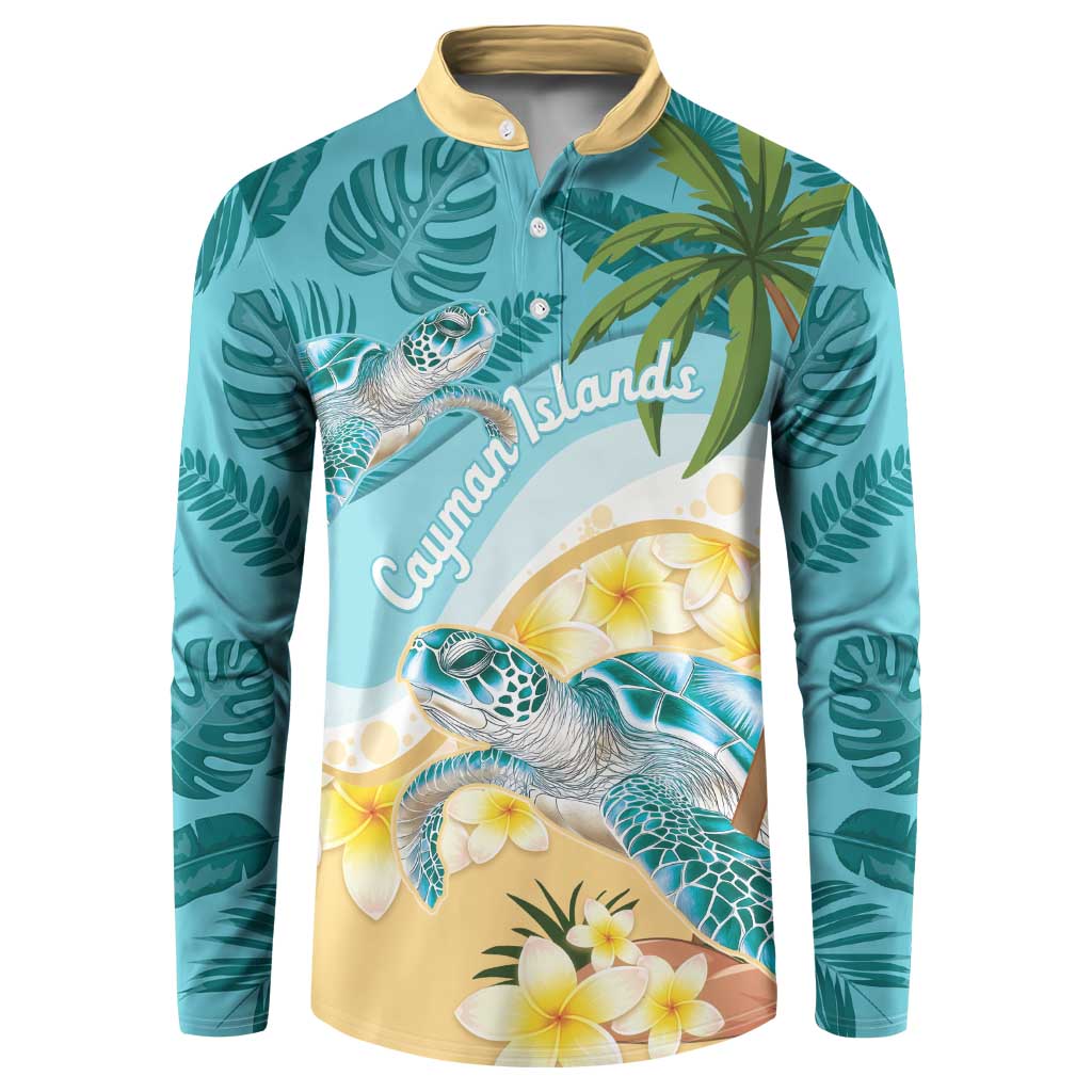 Cayman Islands Button Sweatshirt Sea Turtle Plumeria Tropical Vibes