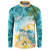 Cayman Islands Button Sweatshirt Sea Turtle Plumeria Tropical Vibes