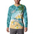Cayman Islands Button Sweatshirt Sea Turtle Plumeria Tropical Vibes
