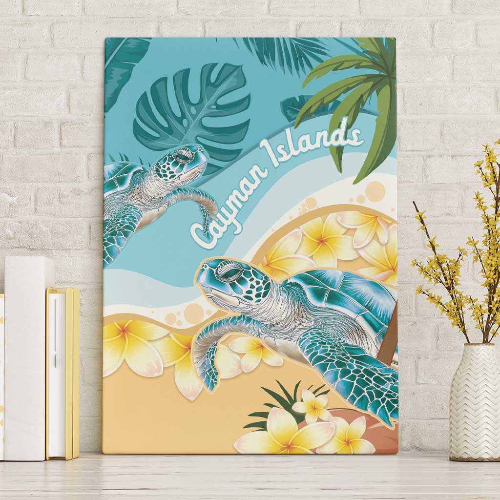 Cayman Islands Canvas Wall Art Sea Turtle Plumeria Tropical Vibes