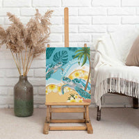 Cayman Islands Canvas Wall Art Sea Turtle Plumeria Tropical Vibes
