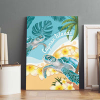 Cayman Islands Canvas Wall Art Sea Turtle Plumeria Tropical Vibes