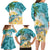 Cayman Islands Family Matching Long Sleeve Bodycon Dress and Hawaiian Shirt Sea Turtle Plumeria Tropical Vibes