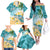Cayman Islands Family Matching Off The Shoulder Long Sleeve Dress and Hawaiian Shirt Sea Turtle Plumeria Tropical Vibes