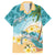 Cayman Islands Family Matching Off The Shoulder Long Sleeve Dress and Hawaiian Shirt Sea Turtle Plumeria Tropical Vibes