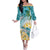 Cayman Islands Family Matching Off The Shoulder Long Sleeve Dress and Hawaiian Shirt Sea Turtle Plumeria Tropical Vibes