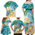 Cayman Islands Family Matching Off Shoulder Maxi Dress and Hawaiian Shirt Sea Turtle Plumeria Tropical Vibes