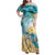 Cayman Islands Family Matching Off Shoulder Maxi Dress and Hawaiian Shirt Sea Turtle Plumeria Tropical Vibes