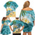 Cayman Islands Family Matching Off Shoulder Short Dress and Hawaiian Shirt Sea Turtle Plumeria Tropical Vibes