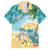 Cayman Islands Family Matching Off Shoulder Short Dress and Hawaiian Shirt Sea Turtle Plumeria Tropical Vibes