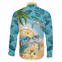 Cayman Islands Family Matching Off Shoulder Short Dress and Hawaiian Shirt Sea Turtle Plumeria Tropical Vibes