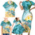 Cayman Islands Family Matching Short Sleeve Bodycon Dress and Hawaiian Shirt Sea Turtle Plumeria Tropical Vibes