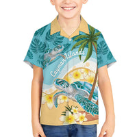 Cayman Islands Family Matching Short Sleeve Bodycon Dress and Hawaiian Shirt Sea Turtle Plumeria Tropical Vibes