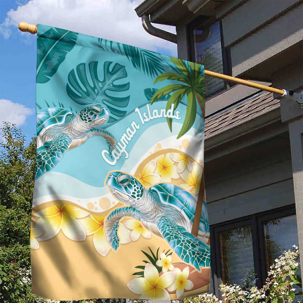 Cayman Islands Garden Flag Sea Turtle Plumeria Tropical Vibes