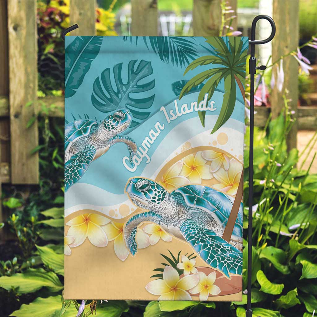 Cayman Islands Garden Flag Sea Turtle Plumeria Tropical Vibes