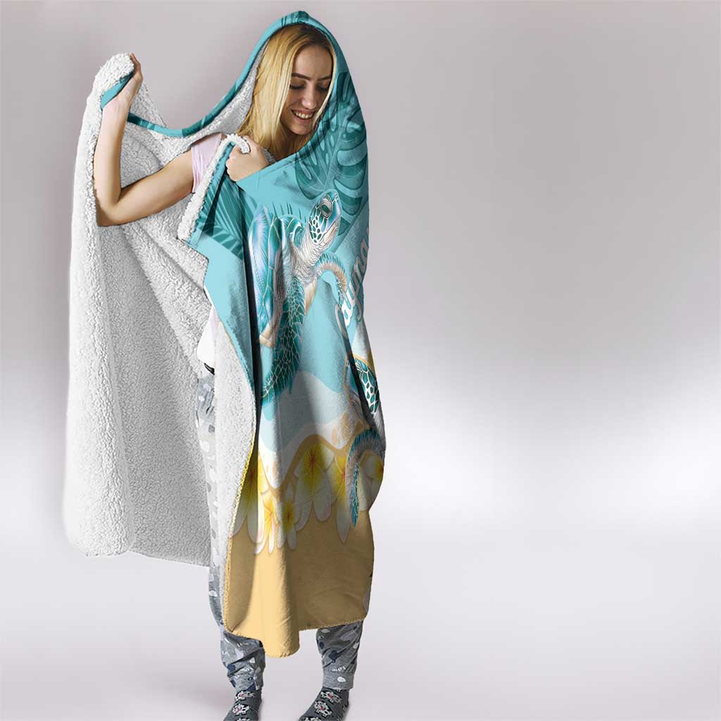 Cayman Islands Hooded Blanket Sea Turtle Plumeria Tropical Vibes