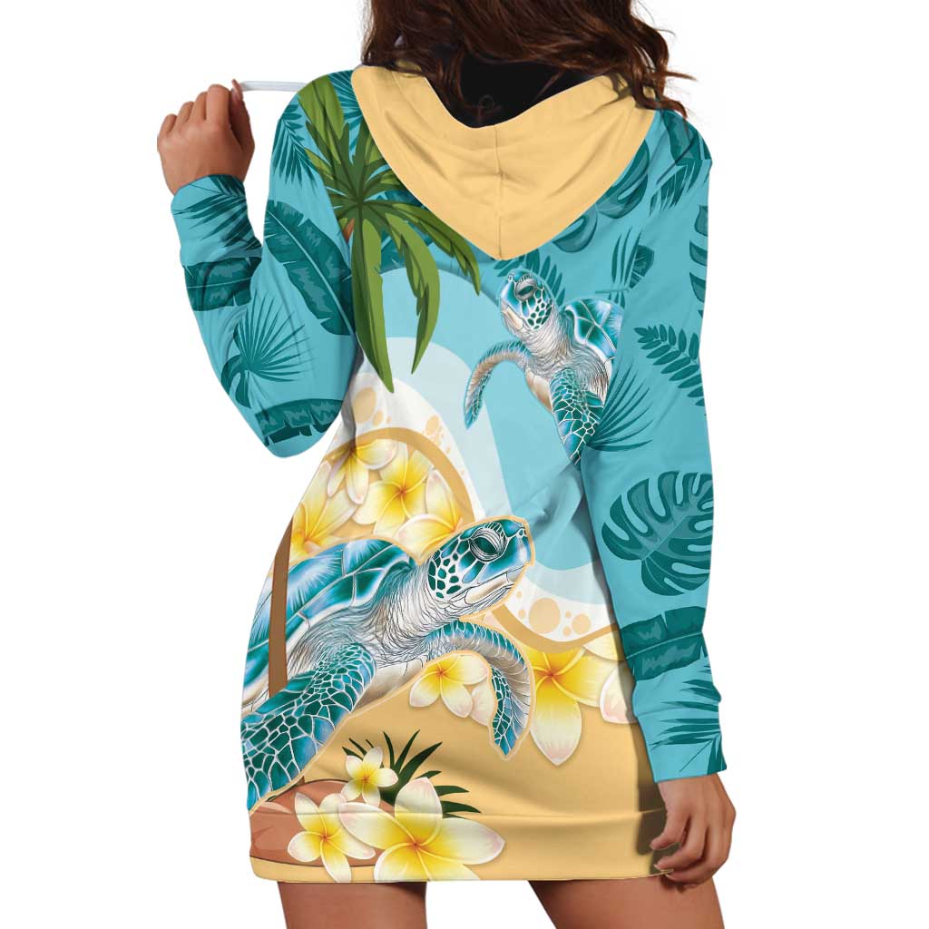 Cayman Islands Hoodie Dress Sea Turtle Plumeria Tropical Vibes