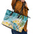 Cayman Islands Leather Tote Bag Sea Turtle Plumeria Tropical Vibes