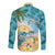 Cayman Islands Long Sleeve Button Shirt Sea Turtle Plumeria Tropical Vibes