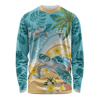 Cayman Islands Long Sleeve Shirt Sea Turtle Plumeria Tropical Vibes