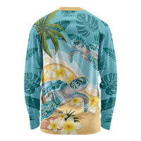 Cayman Islands Long Sleeve Shirt Sea Turtle Plumeria Tropical Vibes