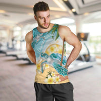 Cayman Islands Men Tank Top Sea Turtle Plumeria Tropical Vibes