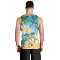 Cayman Islands Men Tank Top Sea Turtle Plumeria Tropical Vibes