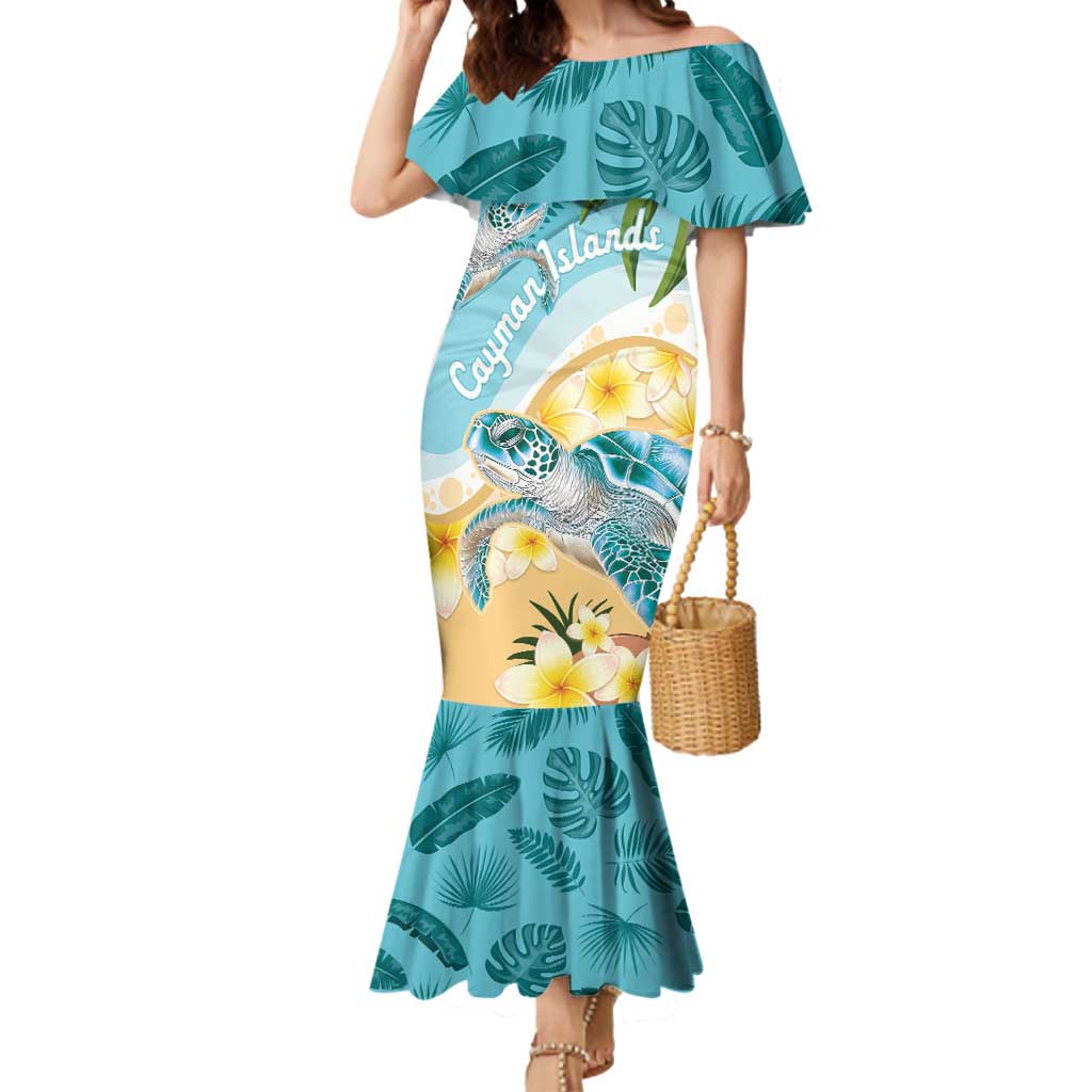 Cayman Islands Mermaid Dress Sea Turtle Plumeria Tropical Vibes