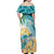 Cayman Islands Off Shoulder Maxi Dress Sea Turtle Plumeria Tropical Vibes