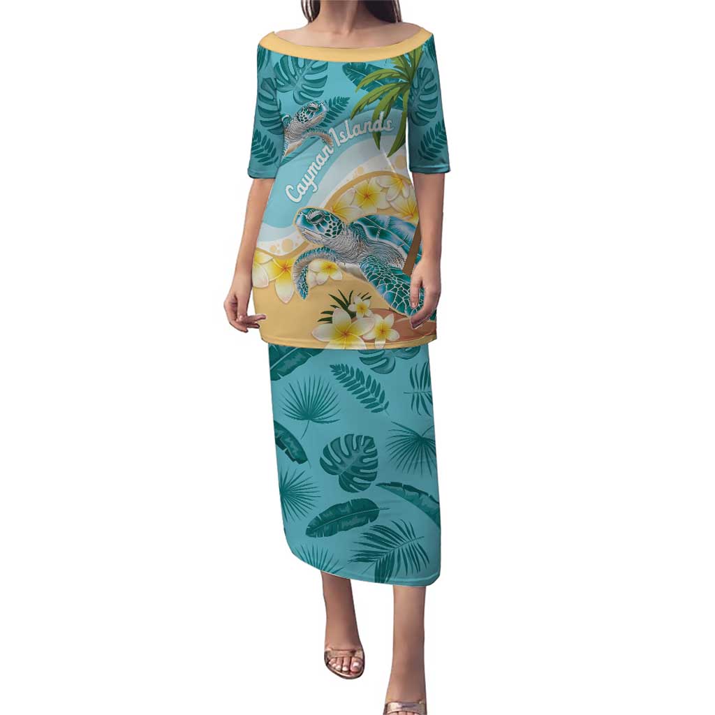 Cayman Islands Puletasi Sea Turtle Plumeria Tropical Vibes