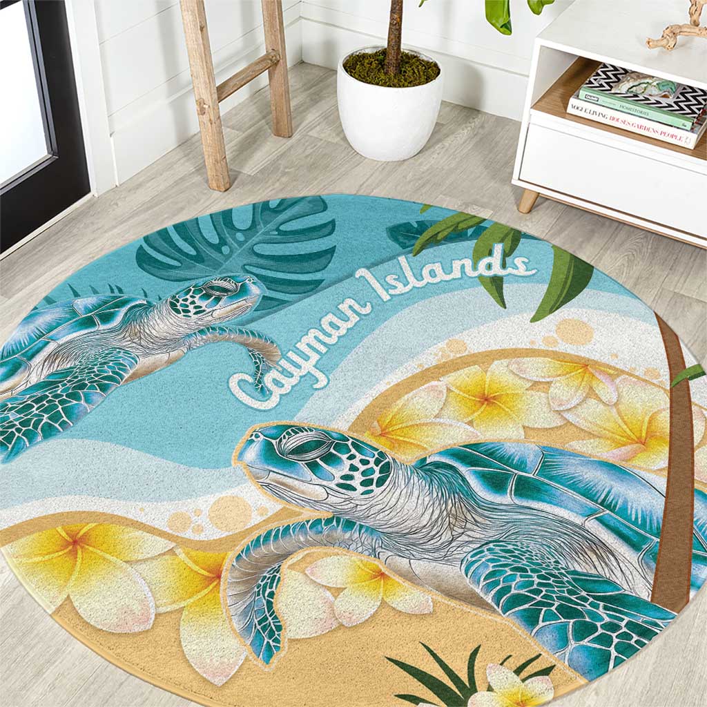 Cayman Islands Round Carpet Sea Turtle Plumeria Tropical Vibes