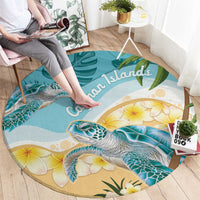 Cayman Islands Round Carpet Sea Turtle Plumeria Tropical Vibes