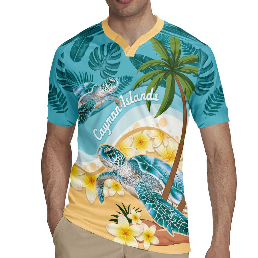 Cayman Islands Rugby Jersey Sea Turtle Plumeria Tropical Vibes