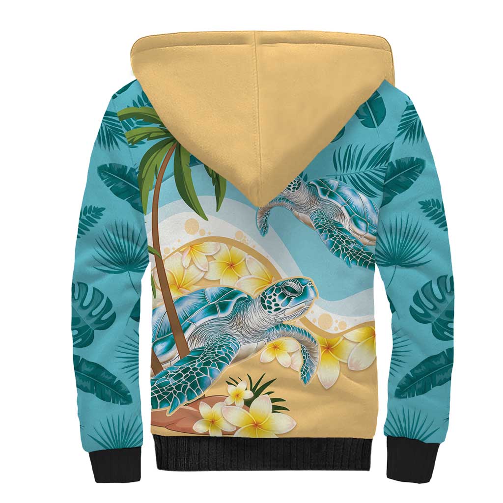 Cayman Islands Sherpa Hoodie Sea Turtle Plumeria Tropical Vibes