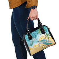 Cayman Islands Shoulder Handbag Sea Turtle Plumeria Tropical Vibes