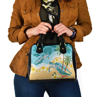 Cayman Islands Shoulder Handbag Sea Turtle Plumeria Tropical Vibes