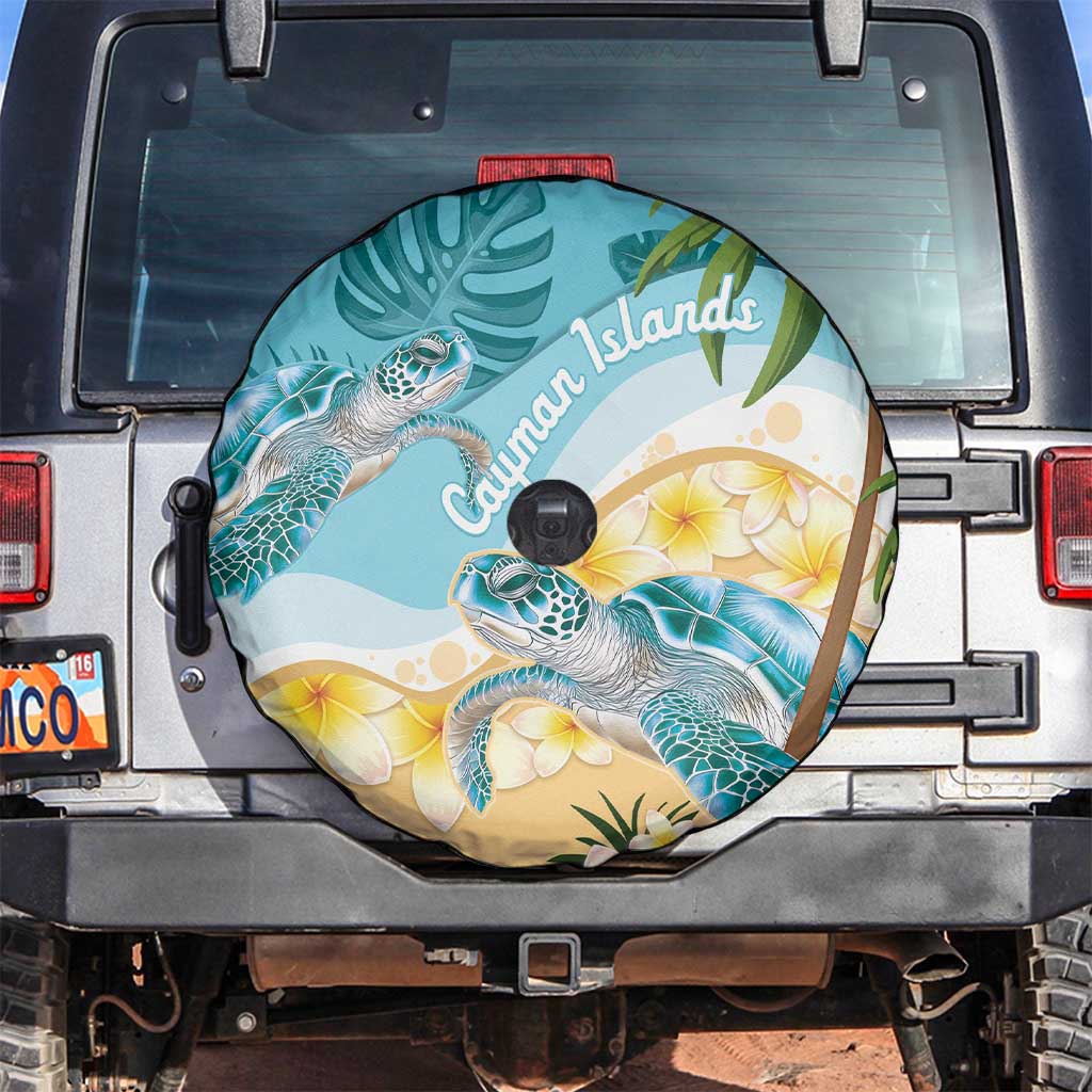 Cayman Islands Spare Tire Cover Sea Turtle Plumeria Tropical Vibes