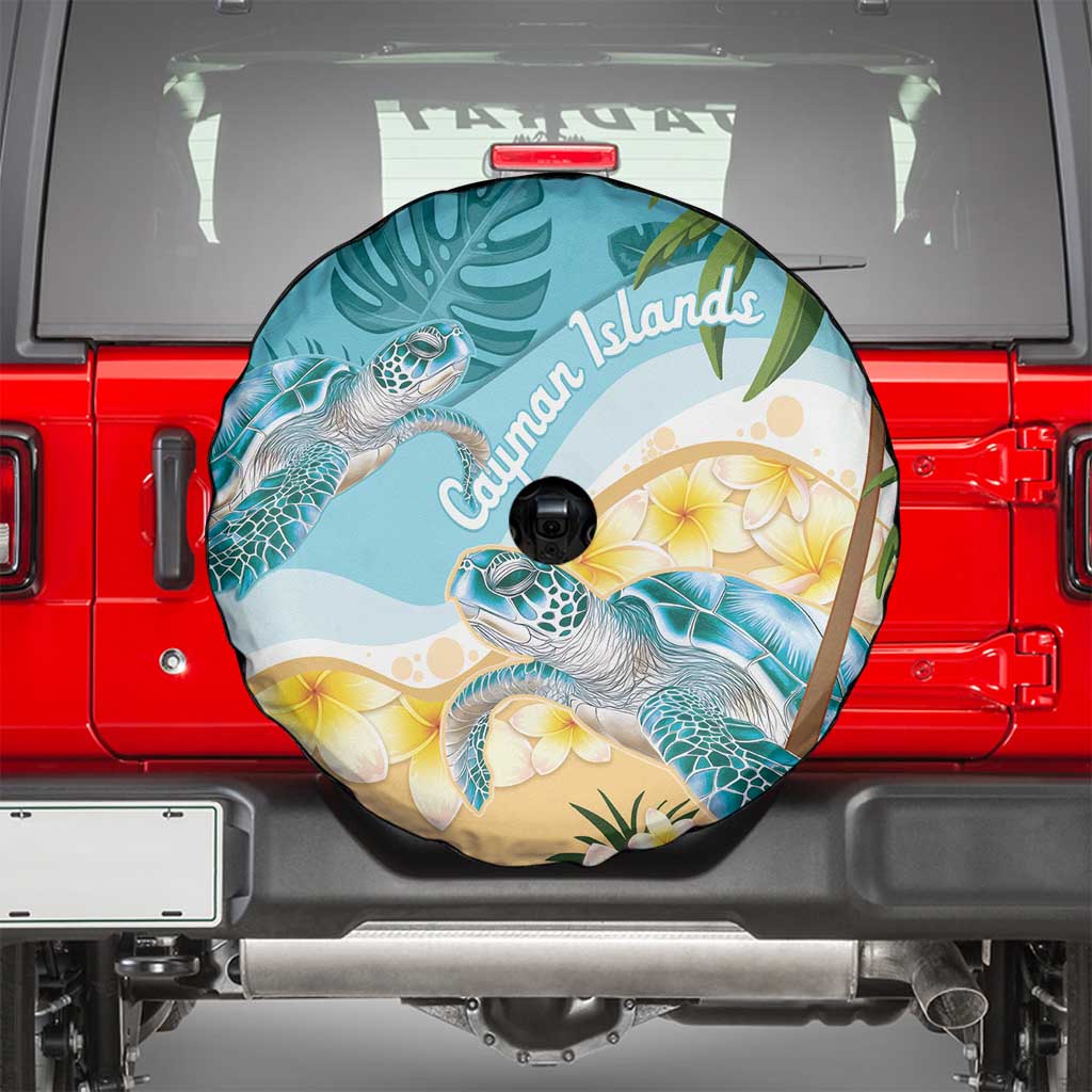 Cayman Islands Spare Tire Cover Sea Turtle Plumeria Tropical Vibes