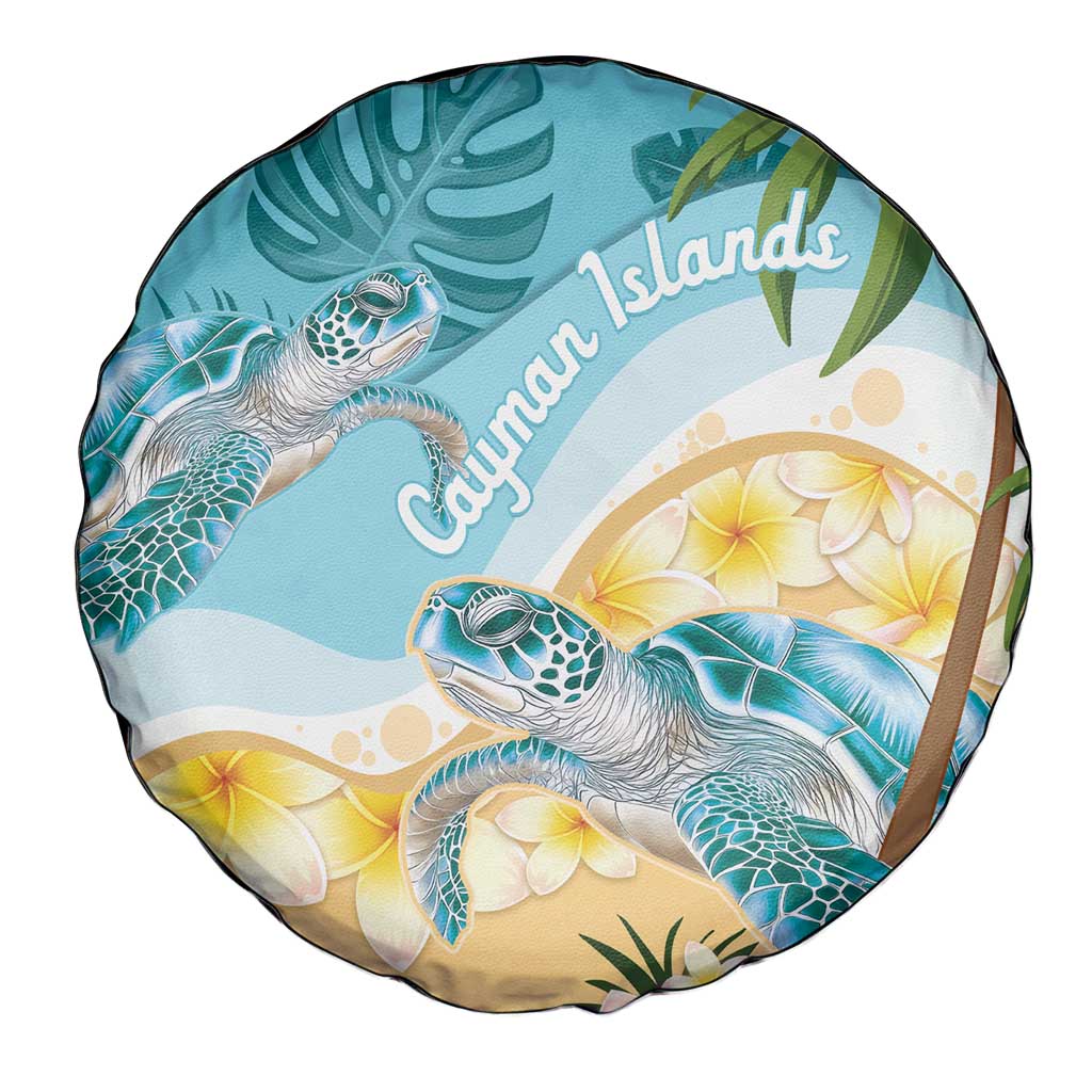 Cayman Islands Spare Tire Cover Sea Turtle Plumeria Tropical Vibes