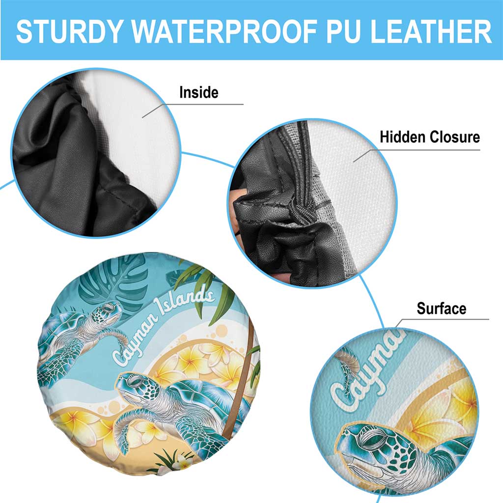 Cayman Islands Spare Tire Cover Sea Turtle Plumeria Tropical Vibes