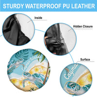 Cayman Islands Spare Tire Cover Sea Turtle Plumeria Tropical Vibes