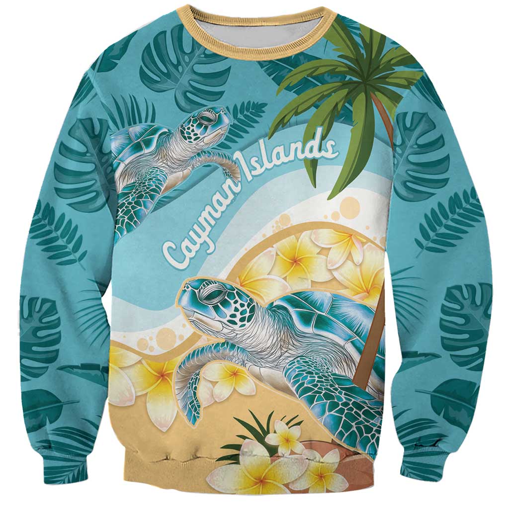 Cayman Islands Sweatshirt Sea Turtle Plumeria Tropical Vibes