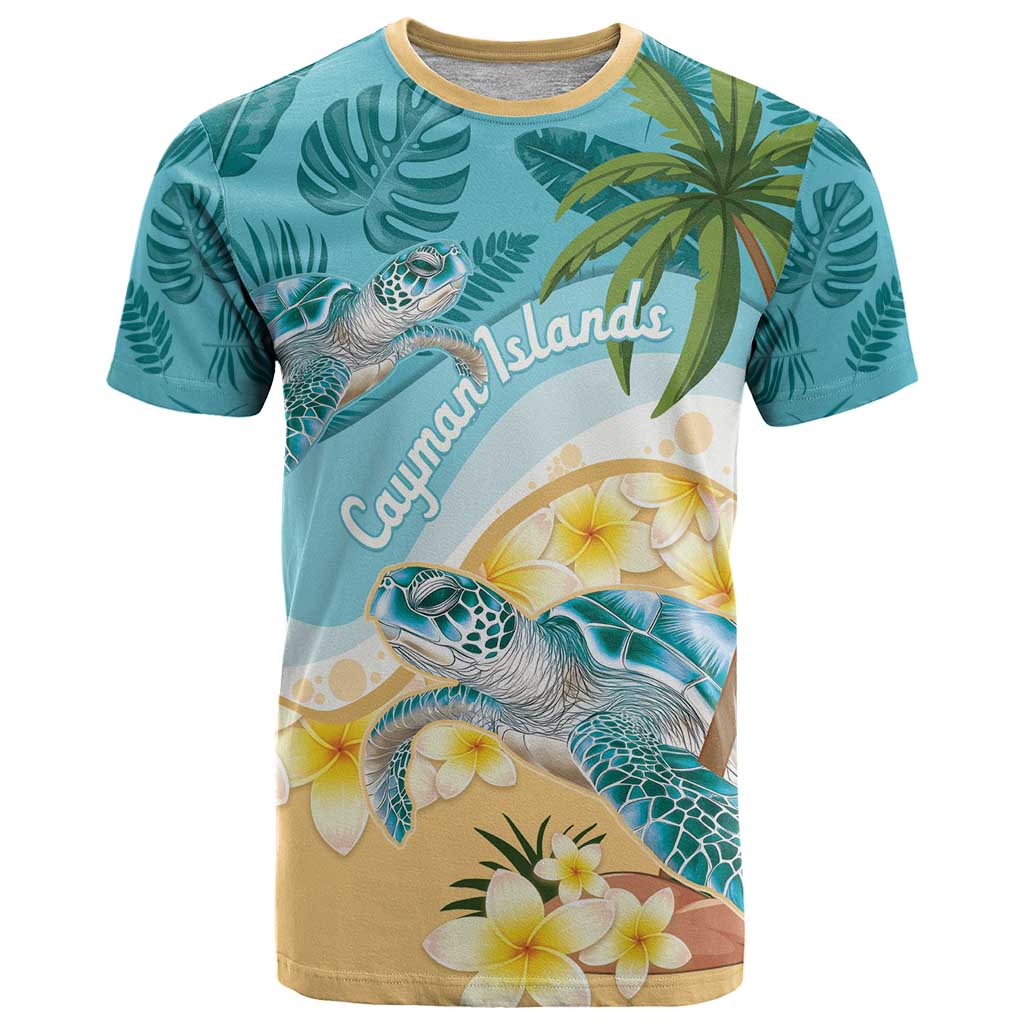 Cayman Islands T Shirt Sea Turtle Plumeria Tropical Vibes
