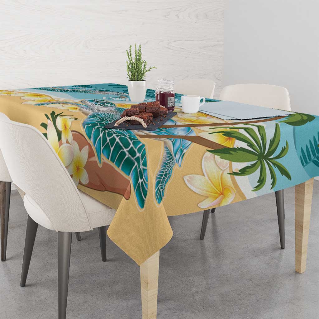Cayman Islands Tablecloth Sea Turtle Plumeria Tropical Vibes
