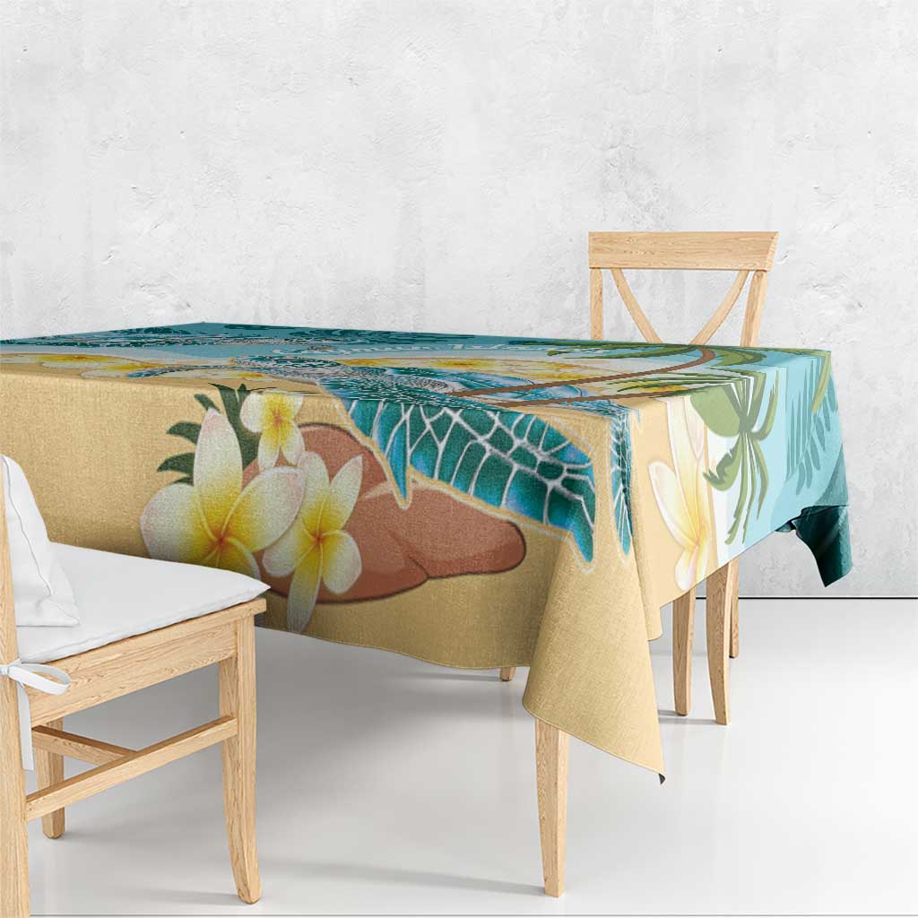 Cayman Islands Tablecloth Sea Turtle Plumeria Tropical Vibes