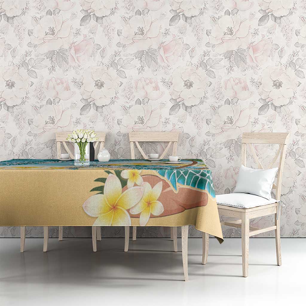 Cayman Islands Tablecloth Sea Turtle Plumeria Tropical Vibes